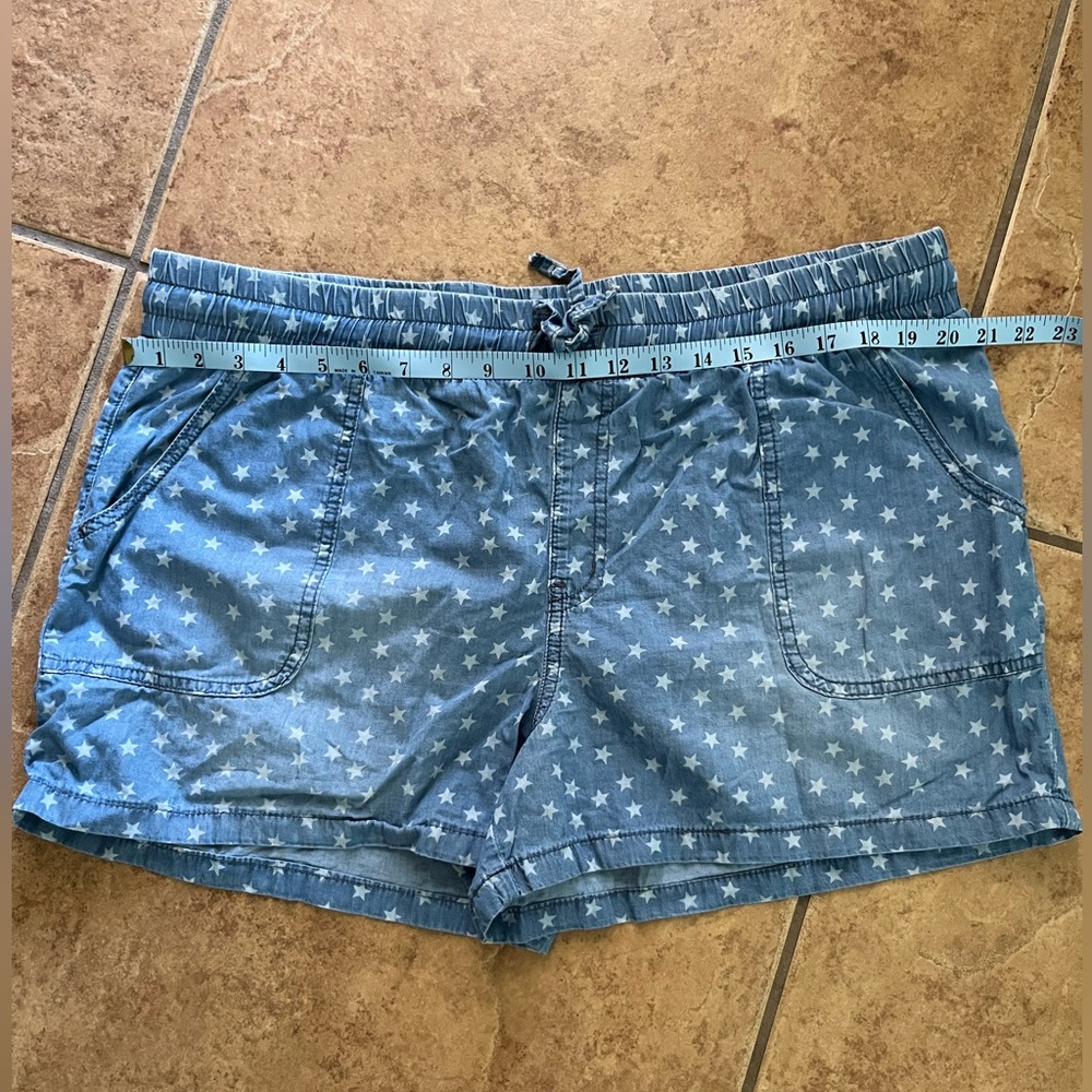 Maurices Blue Jean Shorts with Polka Dot Pattern